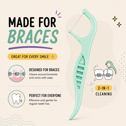 Twin Thread Braces Floss Picks 2-Pack | 100 Total Floss Picks