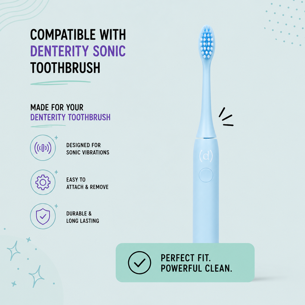 Denterity Sonic Toothbrush Replacement Brush Heads | 4-Pack
