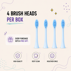 Denterity Sonic Toothbrush Replacement Brush Heads | 4-Pack