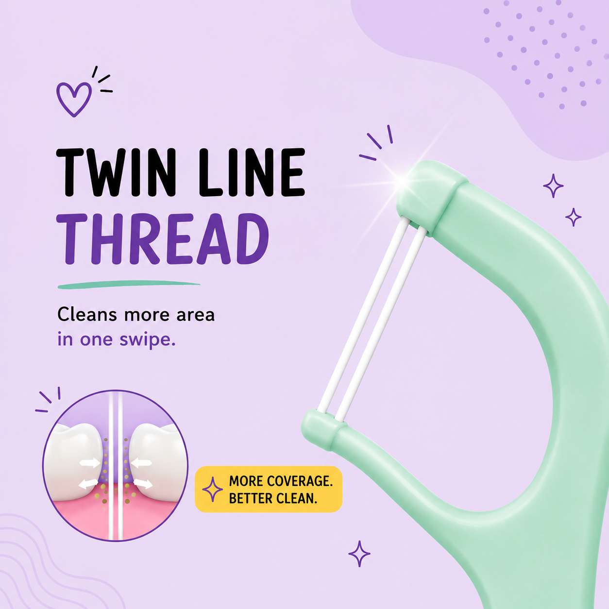Twin Thread Braces Floss Picks 2-Pack | 100 Total Floss Picks