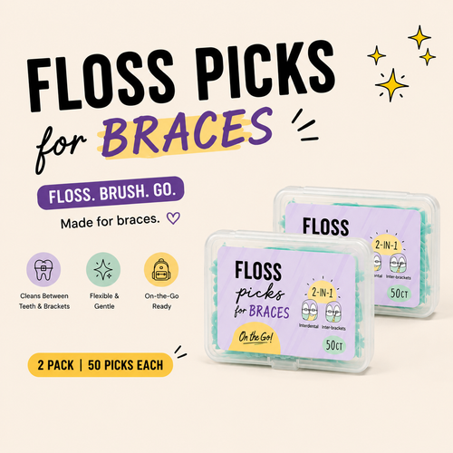 Denterity® Braces Floss Picks – 2 Pack | 100 Total Floss Picks