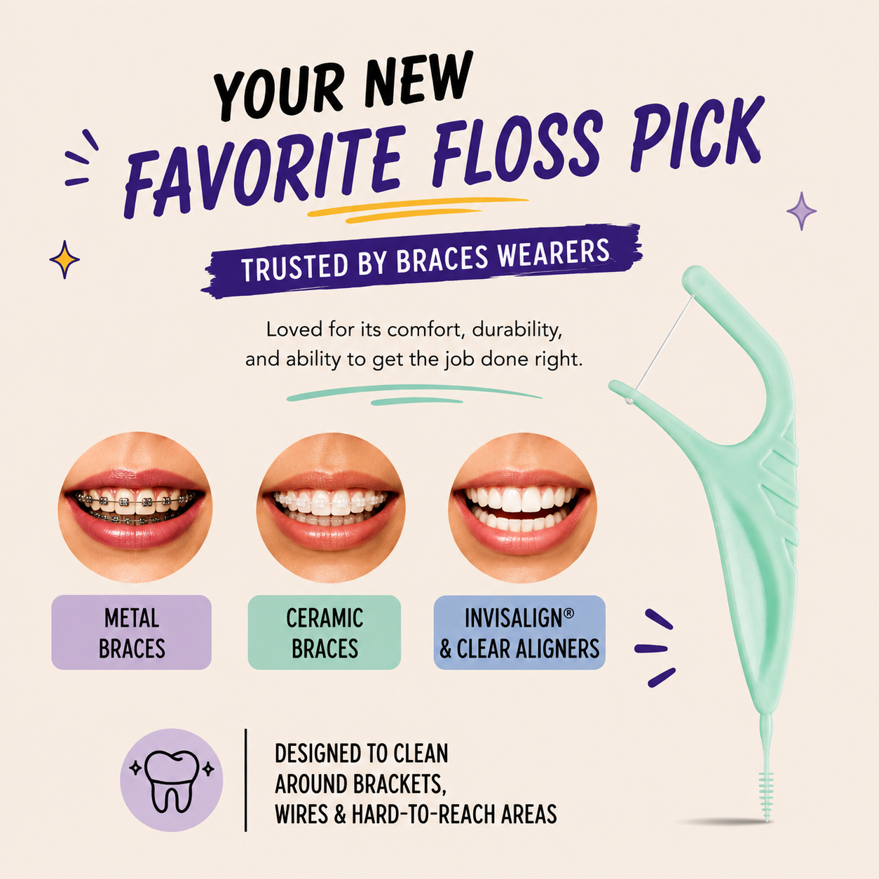 DualClean Braces Floss Picks