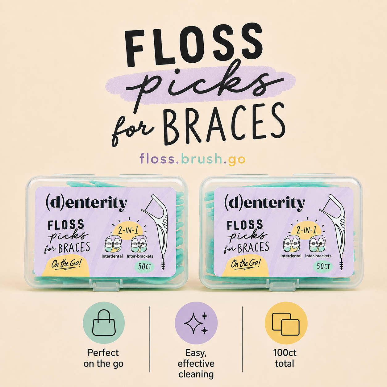 DualClean Braces Floss Picks