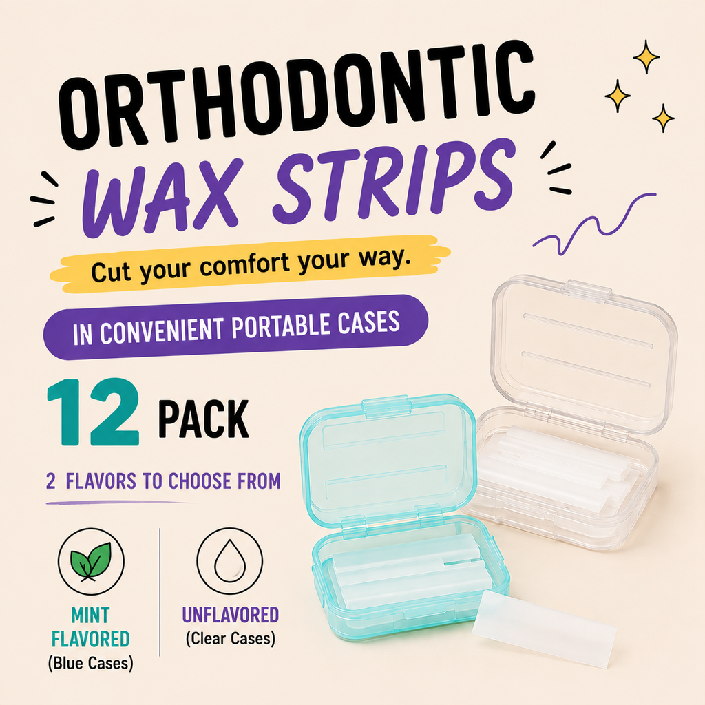 Denterity® Comfort Wax Strips – 12 Pack | Orthodontic Wax for Braces