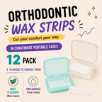 Denterity® Comfort Wax Strips – 12 Pack | Orthodontic Wax for Braces